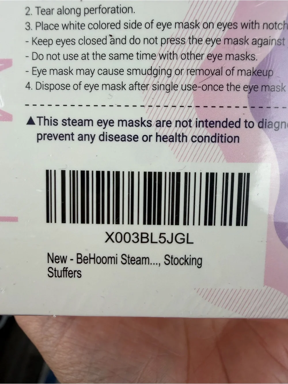 BeHoomi Lavender-scented Steam Eye Masks designed for relaxation & stress relief